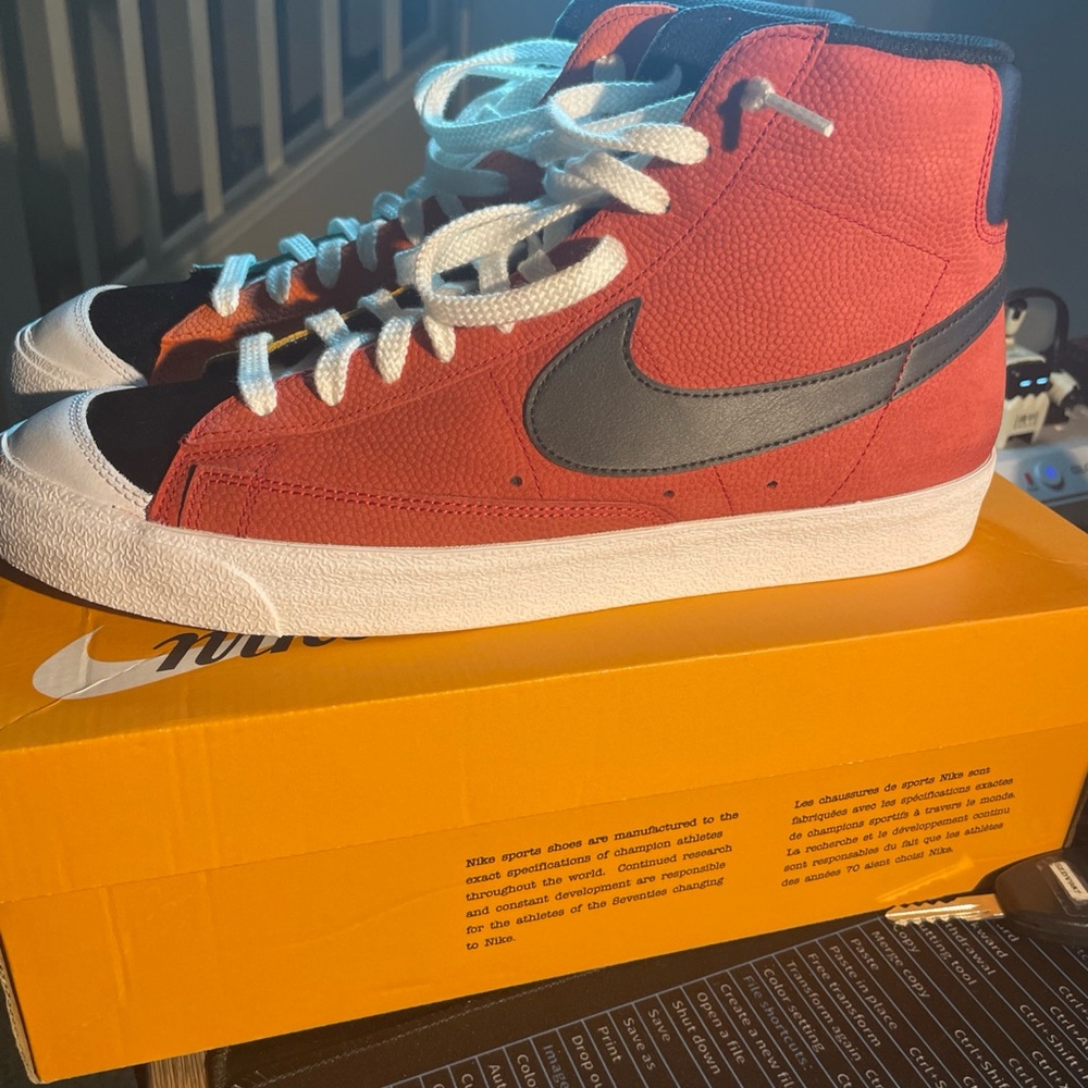 Nike Red and Black High-Top Shoes
